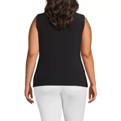 Women's Sleeveless Silky Knit Drape Front Top