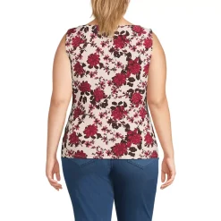 Women's Sleeveless Silky Knit Drape Front Top