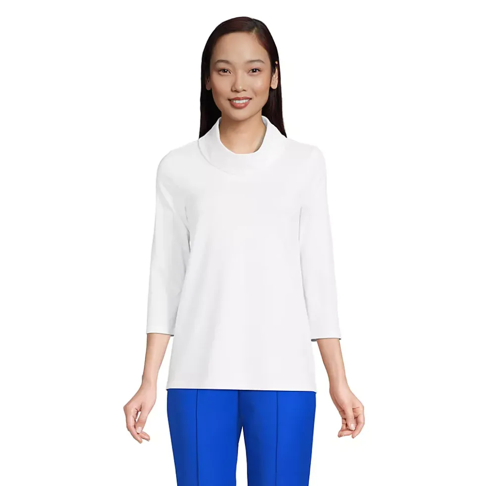 Women's 3/4 Sleeve Light Weight Jersey Cowl Neck Top