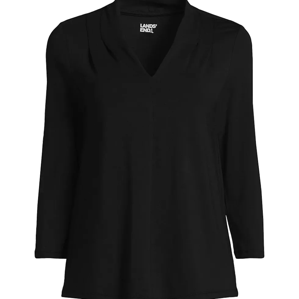 Women's 3/4 Sleeve Light Weight Jersey V-neck Top
