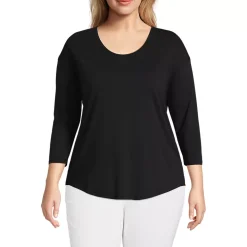 Women's 3/4 Sleeve Lightweight Jersey Shirttail Tee