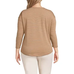Women's 3/4 Sleeve Lightweight Jersey Shirttail Tee