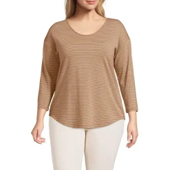 Women's 3/4 Sleeve Lightweight Jersey Shirttail Tee