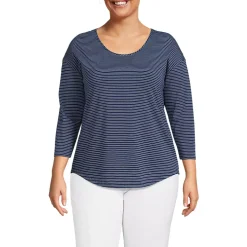 Women's 3/4 Sleeve Lightweight Jersey Shirttail Tee