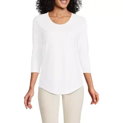 Women's 3/4 Sleeve Lightweight Jersey Shirttail Tee