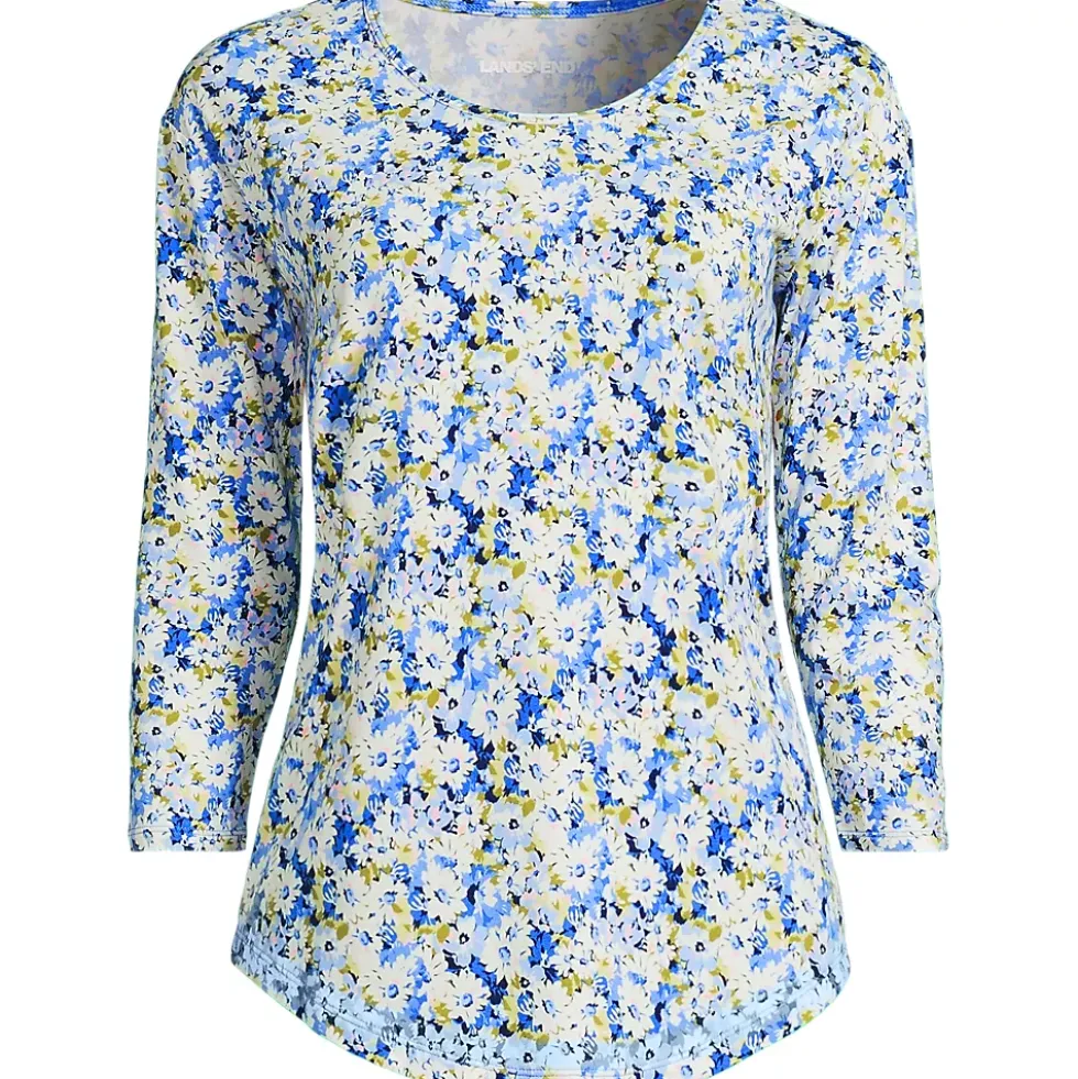 Women's 3/4 Sleeve Lightweight Jersey Shirttail Tee