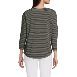 Women's 3/4 Sleeve Lightweight Jersey Shirttail Tee