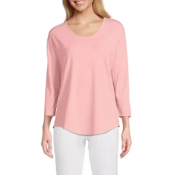 Women's 3/4 Sleeve Lightweight Jersey Shirttail Tee