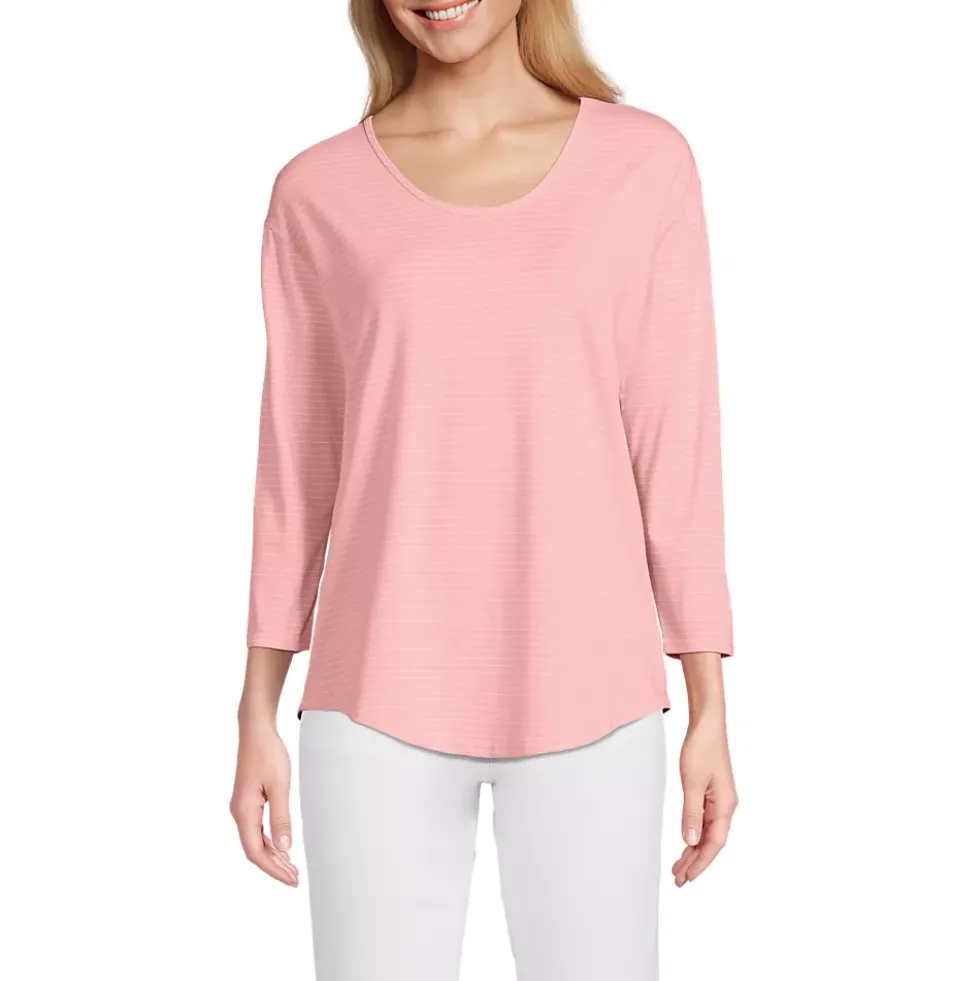 Women's 3/4 Sleeve Lightweight Jersey Shirttail Tee