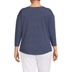 Women's 3/4 Sleeve Lightweight Jersey Shirttail Tee