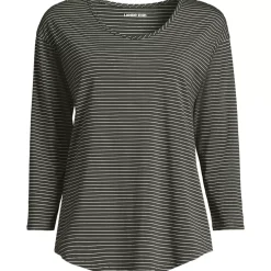 Women's 3/4 Sleeve Lightweight Jersey Shirttail Tee