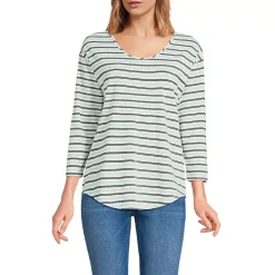 Women's 3/4 Sleeve Lightweight Jersey Shirttail Tee