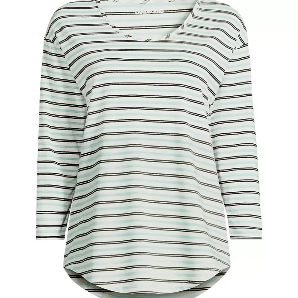 Women's 3/4 Sleeve Lightweight Jersey Shirttail Tee