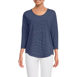 Women's 3/4 Sleeve Lightweight Jersey Shirttail Tee