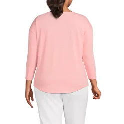 Women's 3/4 Sleeve Lightweight Jersey Shirttail Tee