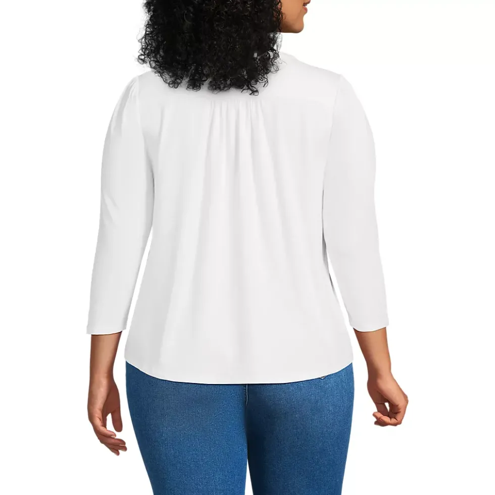 Women's 3/4 Sleeve Lightweight Jersey Embellished Top