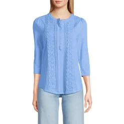 Women's 3/4 Sleeve Lightweight Jersey Embellished Top