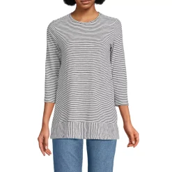Women's 3/4 Sleeve Slub Jersey Swing Tunic
