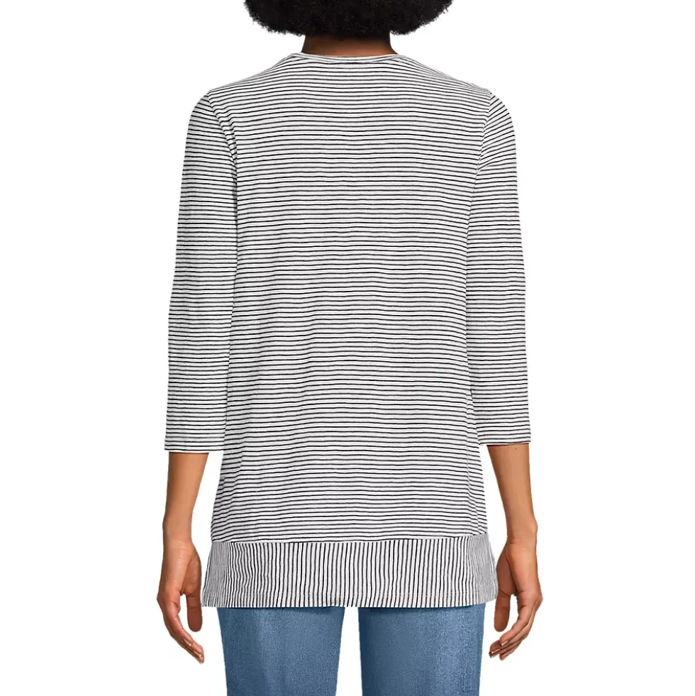 Women's 3/4 Sleeve Slub Jersey Swing Tunic