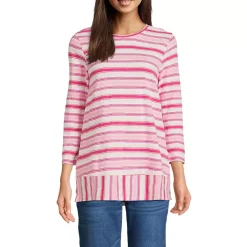 Women's 3/4 Sleeve Slub Jersey Swing Tunic