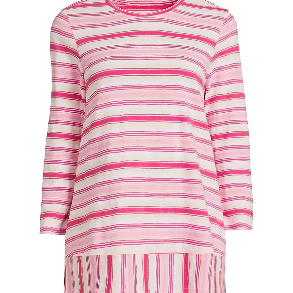 Women's 3/4 Sleeve Slub Jersey Swing Tunic