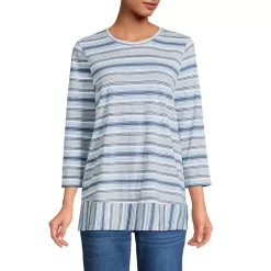 Women's 3/4 Sleeve Slub Jersey Swing Tunic