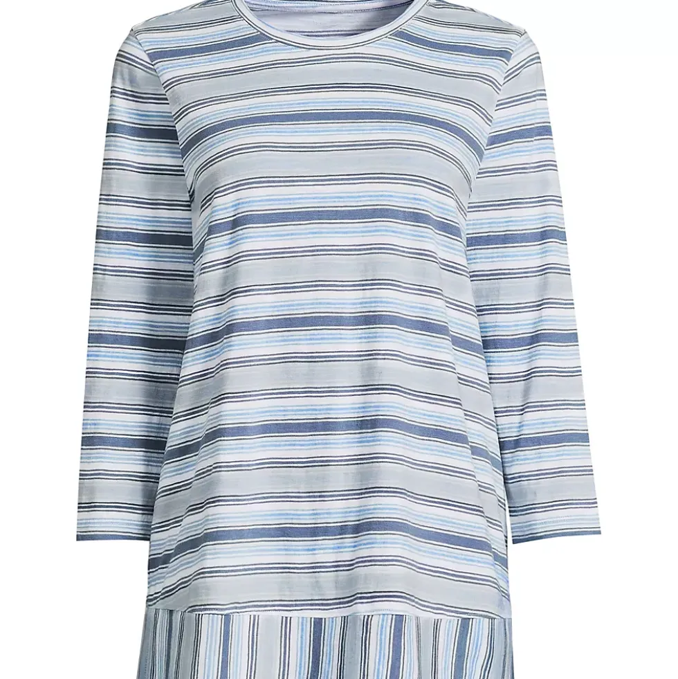 Women's 3/4 Sleeve Slub Jersey Swing Tunic