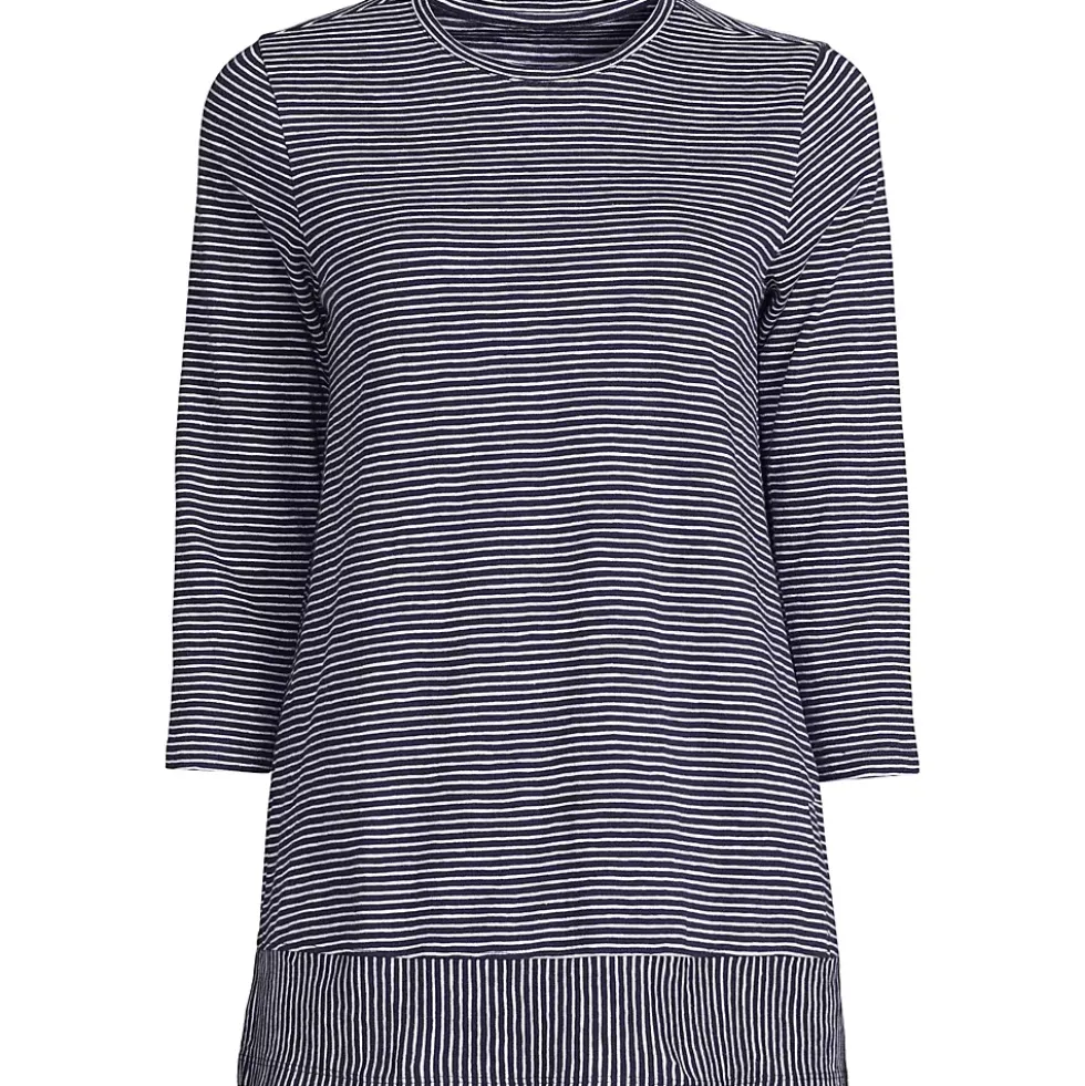 Women's 3/4 Sleeve Slub Jersey Swing Tunic
