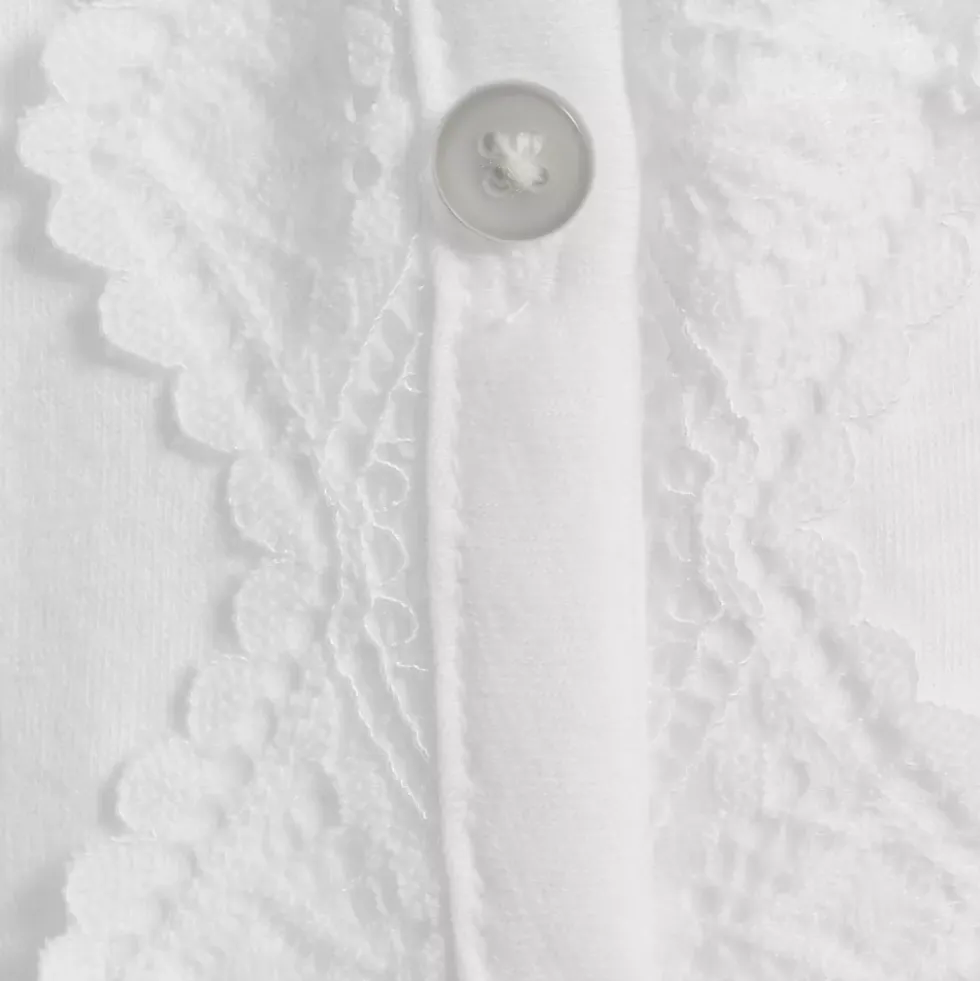 Women's 3/4 Sleeve Slub V-neck Lace Trim Top