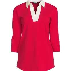 Women's 3/4 Sleeve Super T Collared Popover Tunic