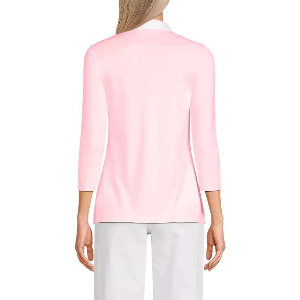 Women's 3/4 Sleeve Supima Cotton Polo Shirt