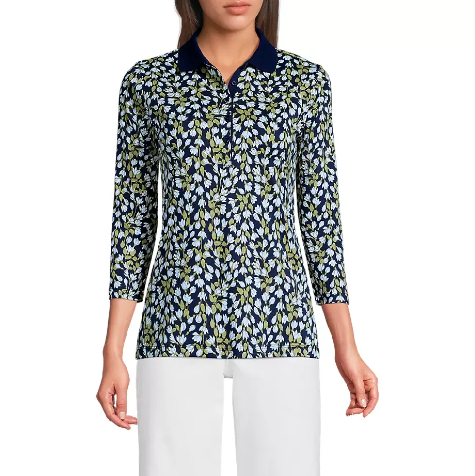 Women's 3/4 Sleeve Supima Cotton Polo Shirt