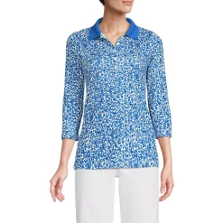 Women's 3/4 Sleeve Supima Cotton Polo Shirt