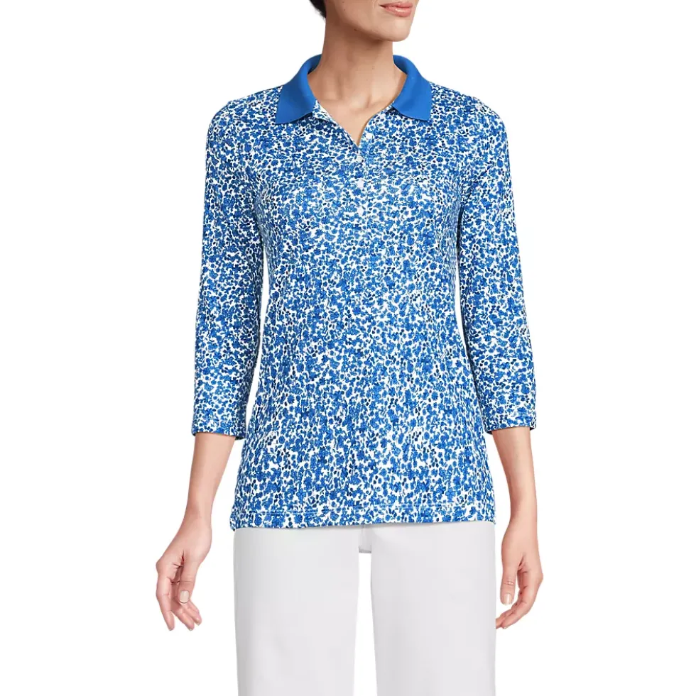 Women's 3/4 Sleeve Supima Cotton Polo Shirt