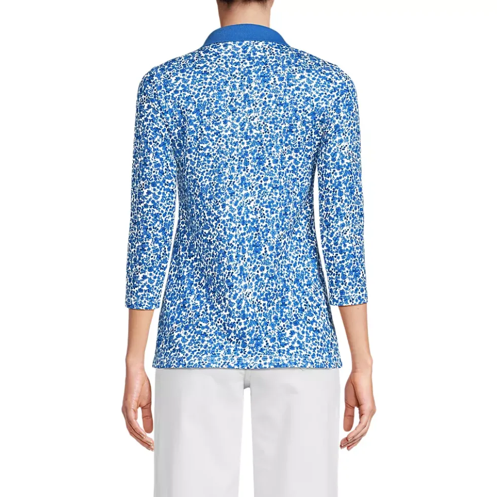 Women's 3/4 Sleeve Supima Cotton Polo Shirt