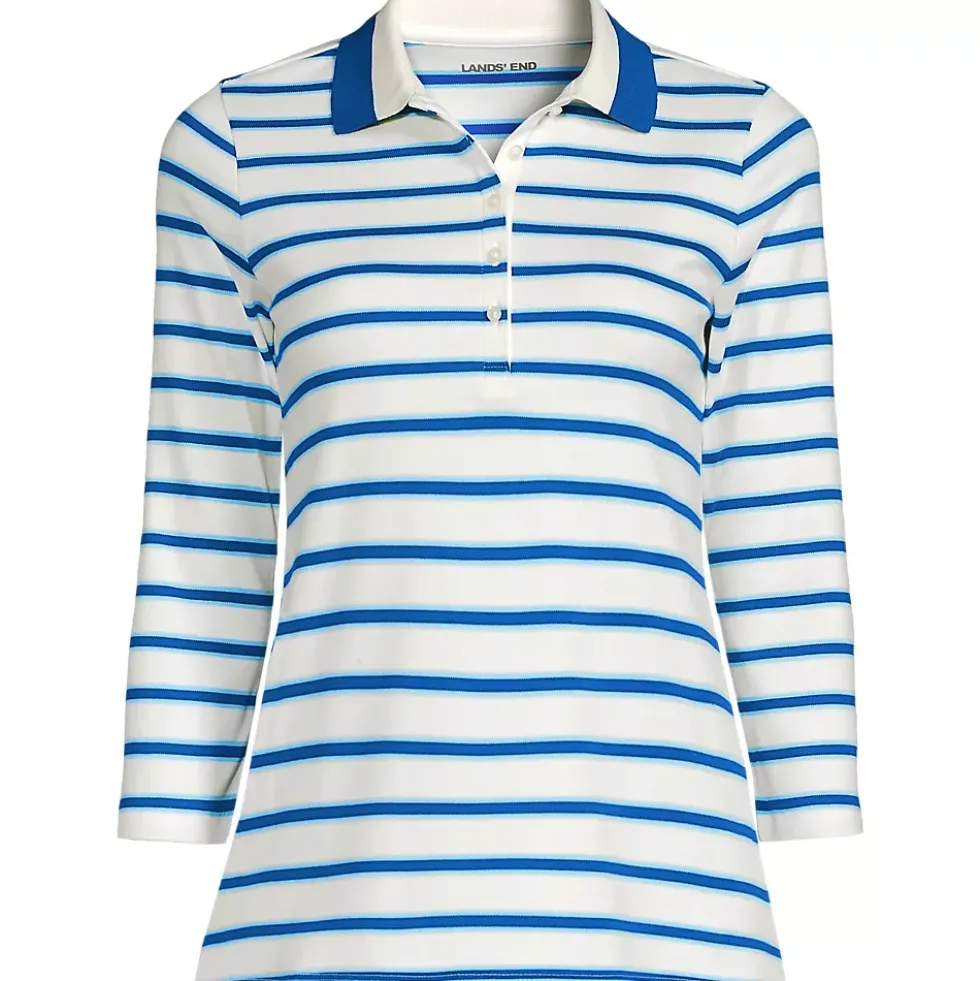 Women's 3/4 Sleeve Supima Cotton Polo Shirt