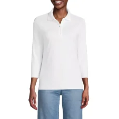 Women's 3/4 Sleeve Supima Cotton Polo Shirt