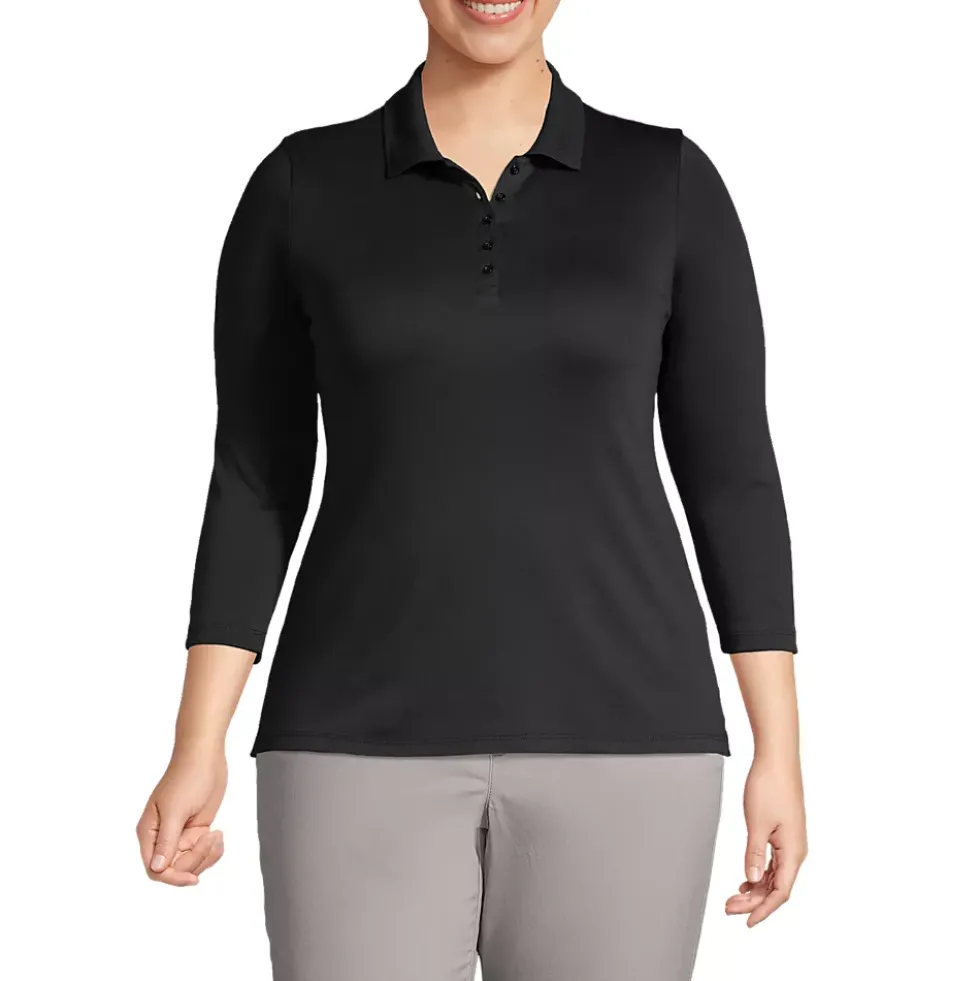 Women's 3/4 Sleeve Supima Cotton Polo Shirt