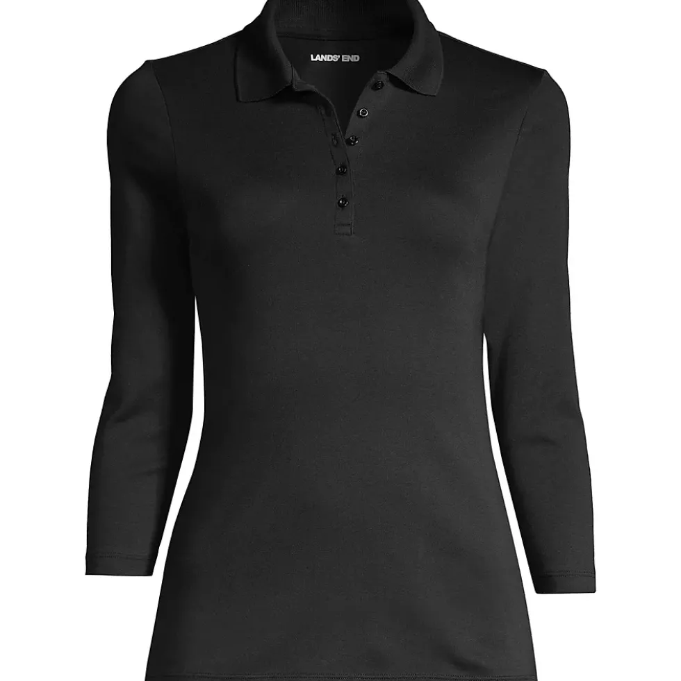 Women's 3/4 Sleeve Supima Cotton Polo Shirt