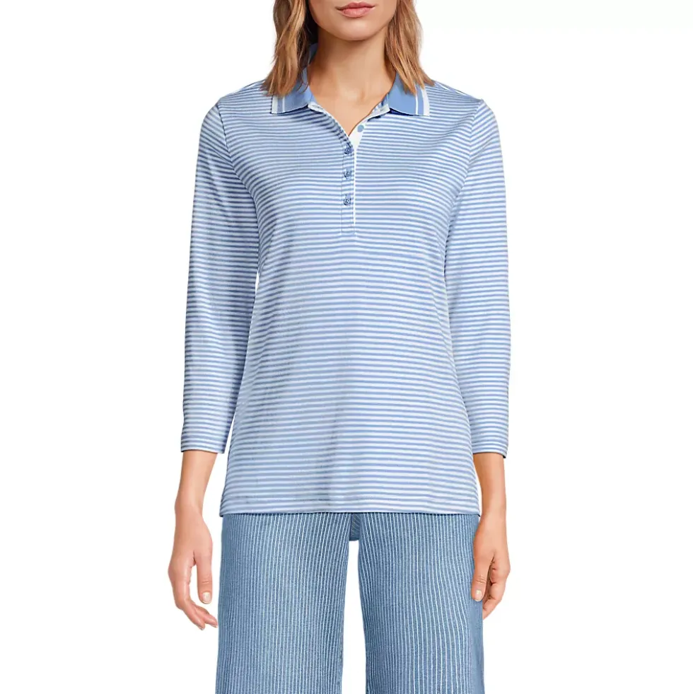 Women's 3/4 Sleeve Supima Cotton Polo Shirt