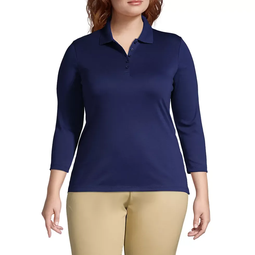Women's 3/4 Sleeve Supima Cotton Polo Shirt