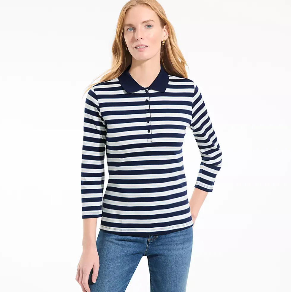 Women's 3/4 Sleeve Supima Cotton Polo Shirt