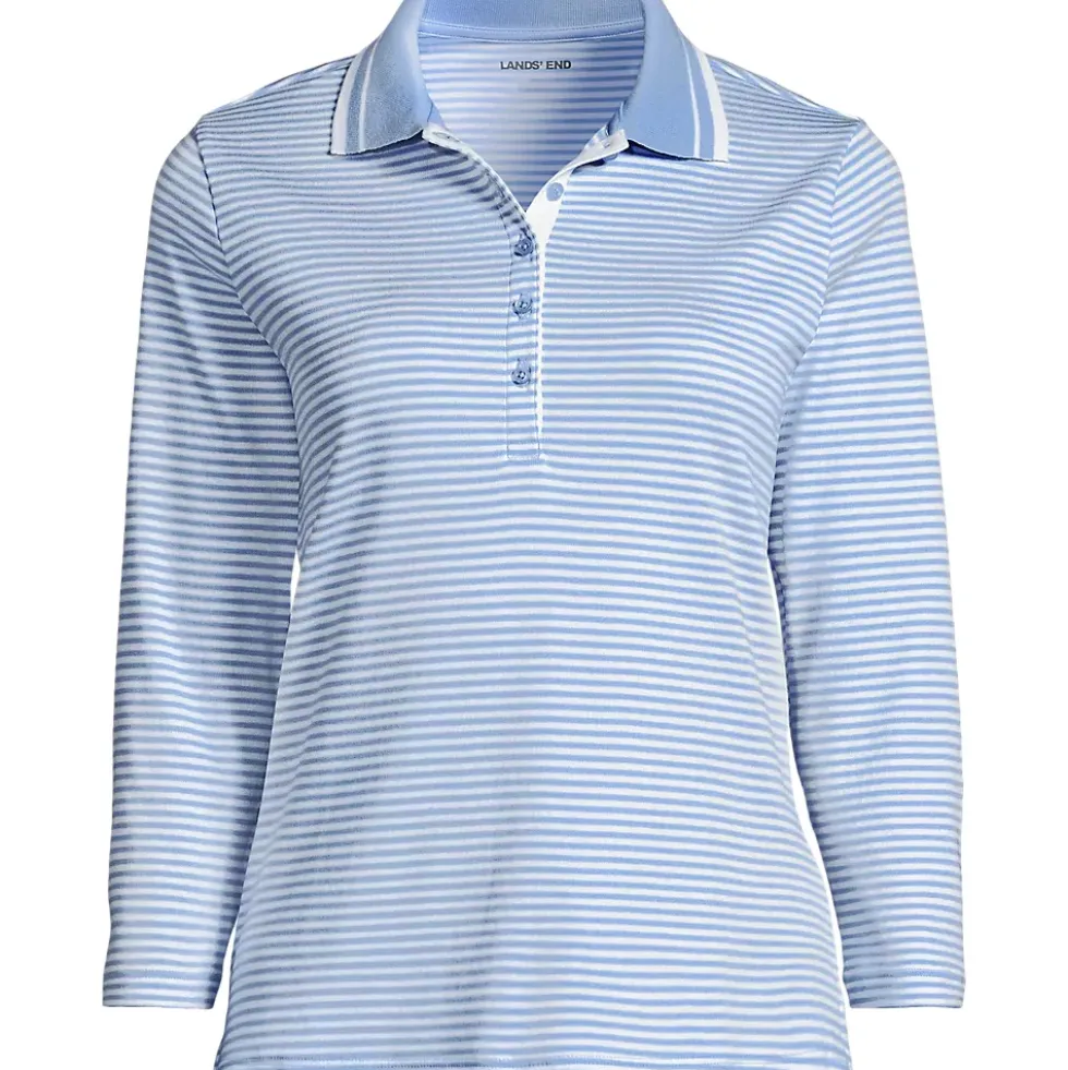 Women's 3/4 Sleeve Supima Cotton Polo Shirt