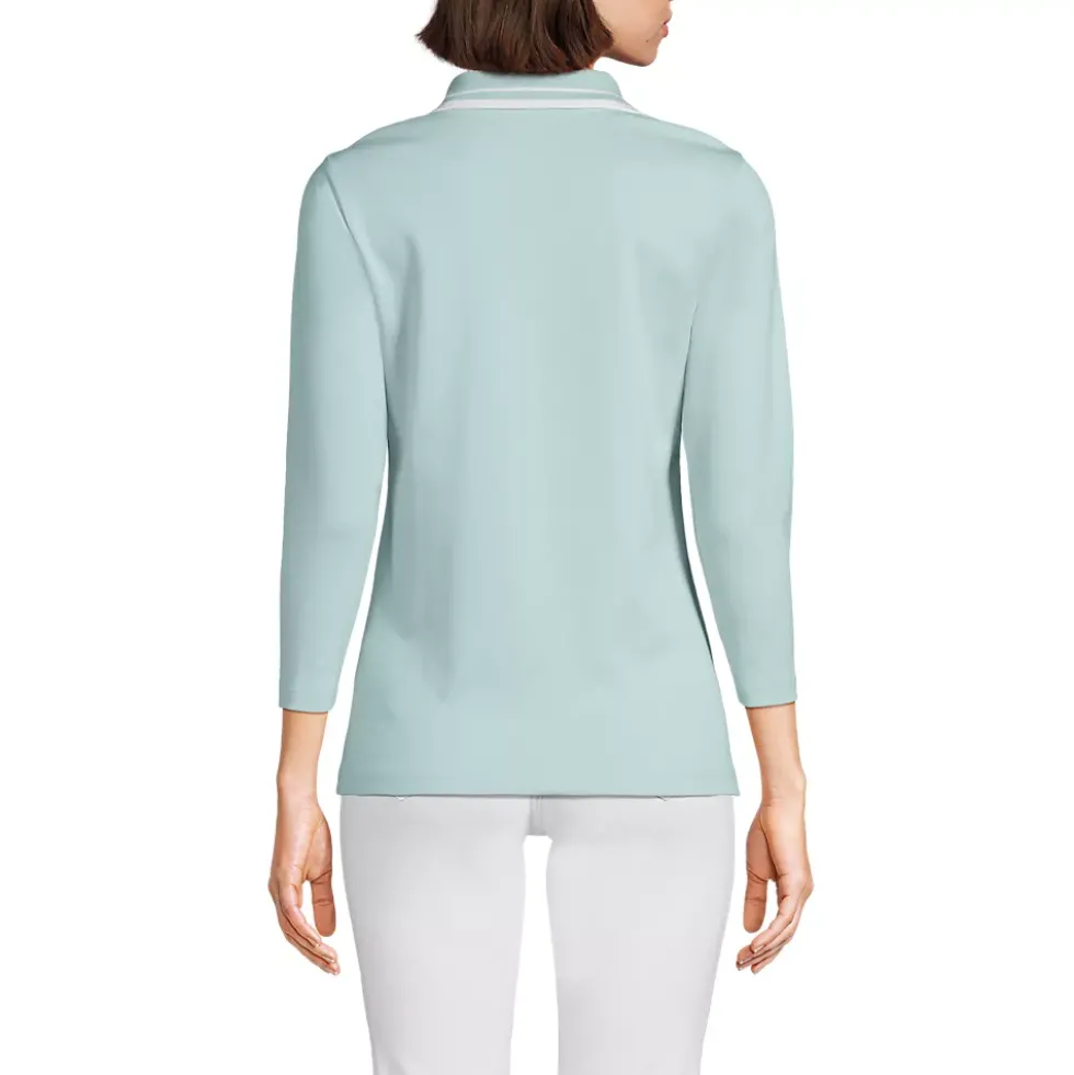 Women's 3/4 Sleeve Supima Cotton Polo Shirt