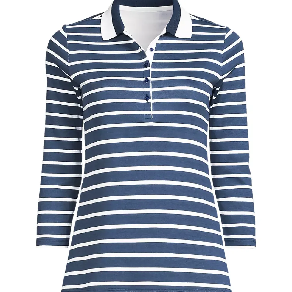 Women's 3/4 Sleeve Supima Cotton Polo Shirt