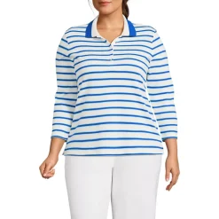 Women's 3/4 Sleeve Supima Cotton Polo Shirt