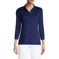 Women's 3/4 Sleeve Supima Cotton Polo Shirt