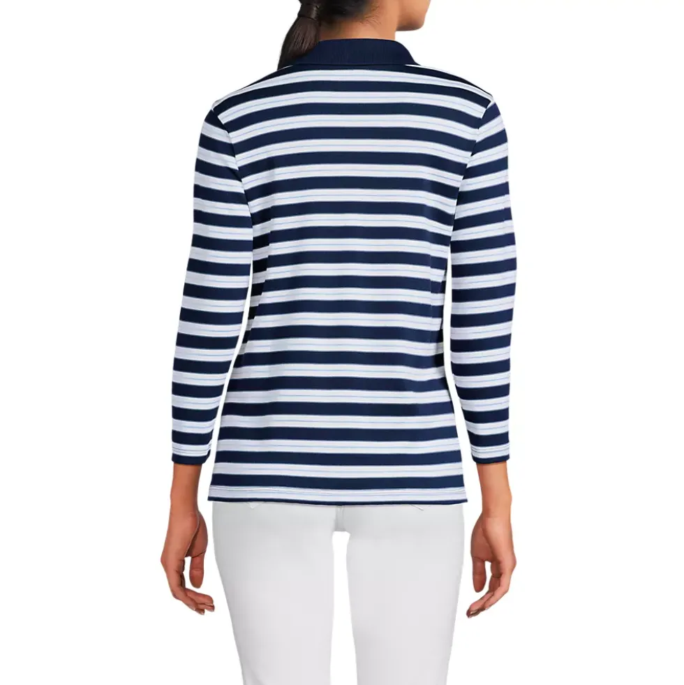 Women's 3/4 Sleeve Supima Cotton Polo Shirt