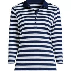 Women's 3/4 Sleeve Supima Cotton Polo Shirt