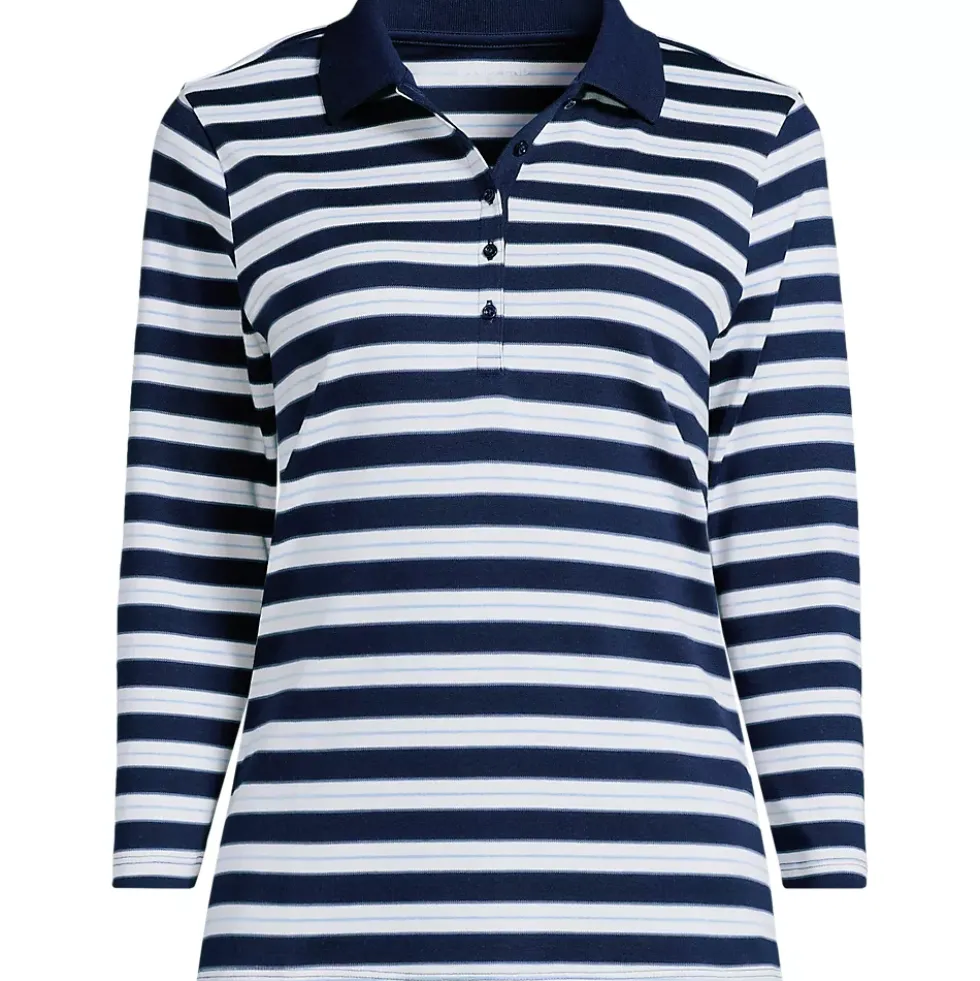 Women's 3/4 Sleeve Supima Cotton Polo Shirt